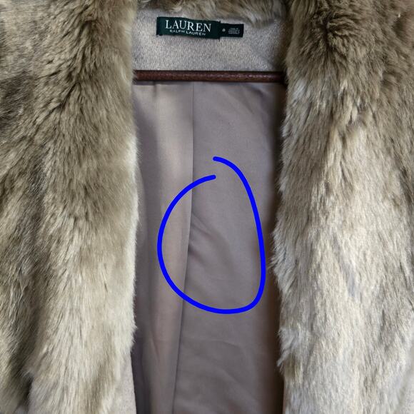 Lauren Ralph Lauren Wool Blend Faux Fur Collar A-Line Belted Coat - Picture 8 of 15